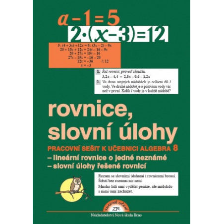 Algebra 8, Rovnice a slovní úlohy - pracovní sešit - Zdena Rosecká (8-12)
