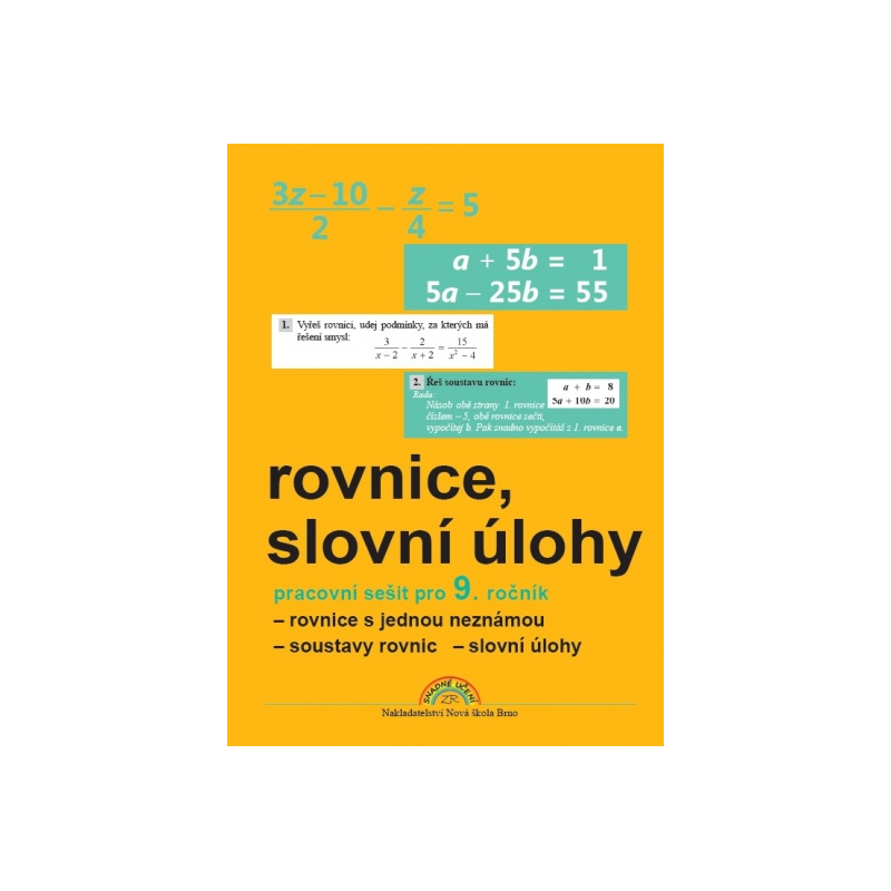 Algebra 9, Rovnice a slovní úlohy - pracovní sešit - Zdena Rosecká a kolektiv učitelů (9-12)