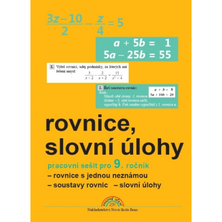 Algebra 9, Rovnice a slovní úlohy - pracovní sešit - Zdena Rosecká a kolektiv učitelů (9-12)